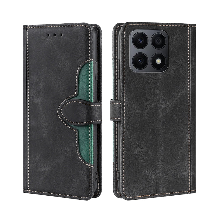 For Honor X8A Skin Feel Magnetic Buckle Leather Phone Case