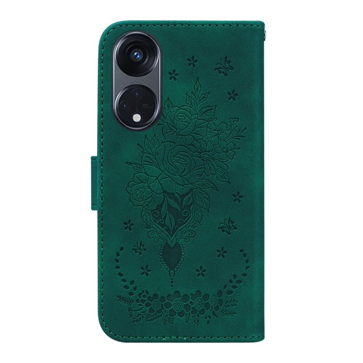 For OPPO Reno8 T 5G / A1 Pro 5G Butterfly Rose Embossed Leather Phone Case