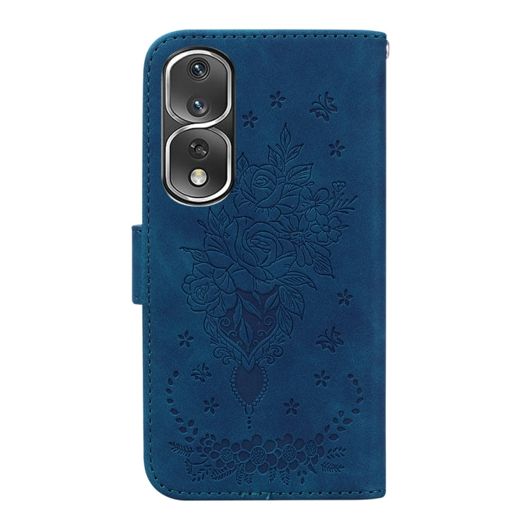 For Honor 80 Pro Butterfly Rose Embossed Leather Phone Case