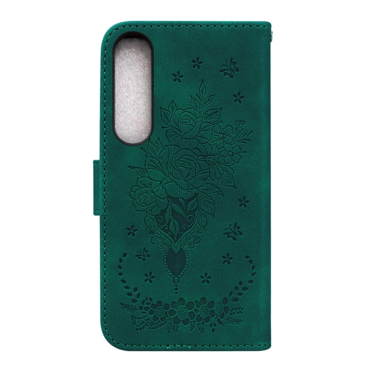 For Sony Xperia 1 IV 2023 Butterfly Rose Embossed Leather Phone Case