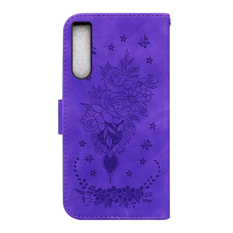 For Sony Xperia 10 IV 2023 Butterfly Rose Embossed Leather Phone Case