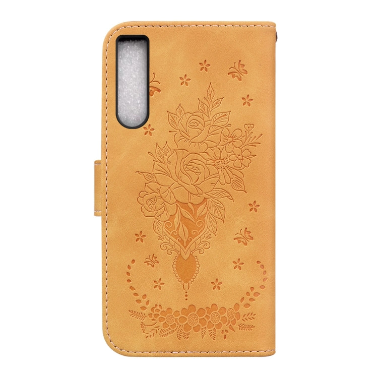 For Sony Xperia 10 IV 2023 Butterfly Rose Embossed Leather Phone Case