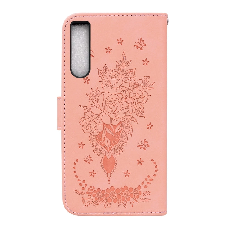For Sony Xperia 10 IV 2023 Butterfly Rose Embossed Leather Phone Case