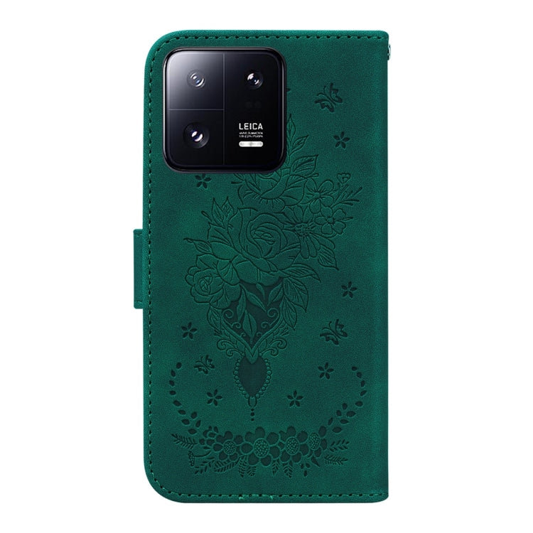 For Xiaomi 13 Pro Butterfly Rose Embossed Leather Phone Case