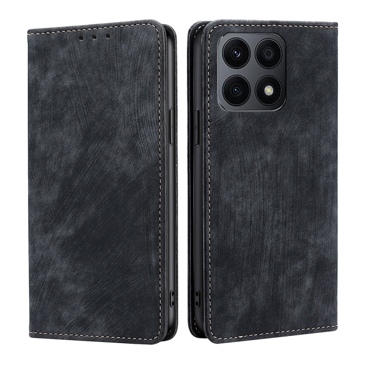 For Honor X8A RFID Anti-theft Brush Magnetic Leather Phone Case