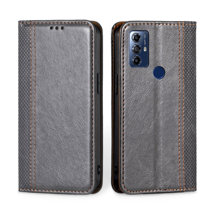 For Motorola Moto G Play 2023 Grid Texture Magnetic Flip Leather Phone Case
