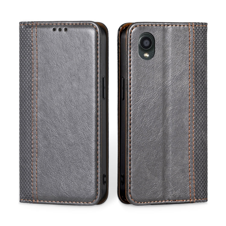 For Kyocera Digno BX2-Digno SX2-A101KC Grid Texture Magnetic Flip Leather Phone Case