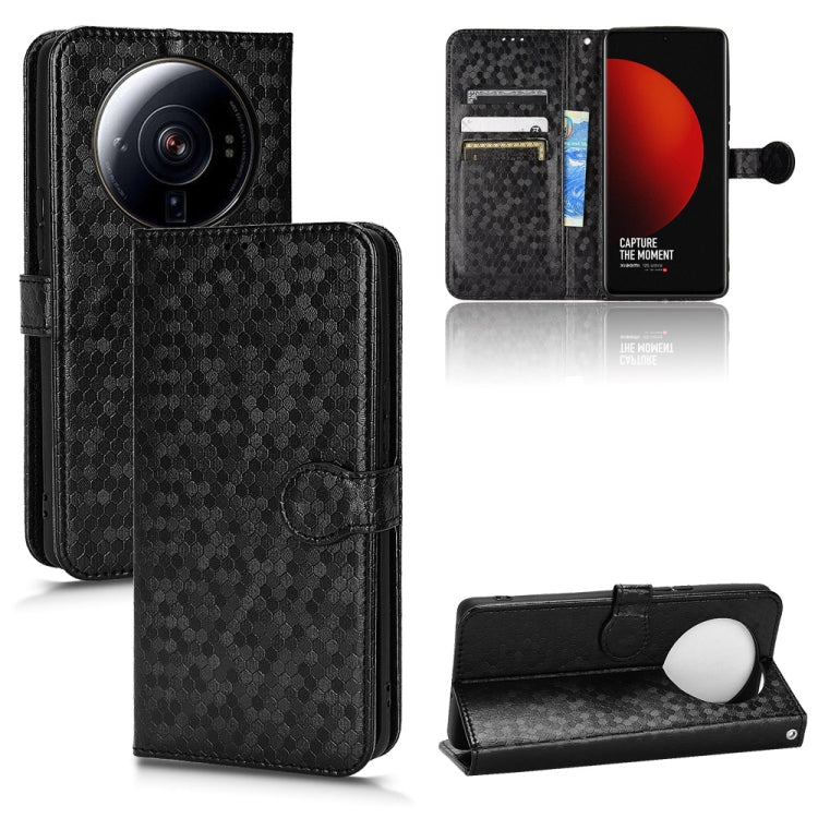 For Xiaomi 12 Ultra Honeycomb Dot Texture Leather Phone Case