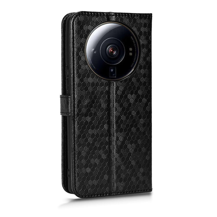 For Xiaomi 12 Ultra Honeycomb Dot Texture Leather Phone Case