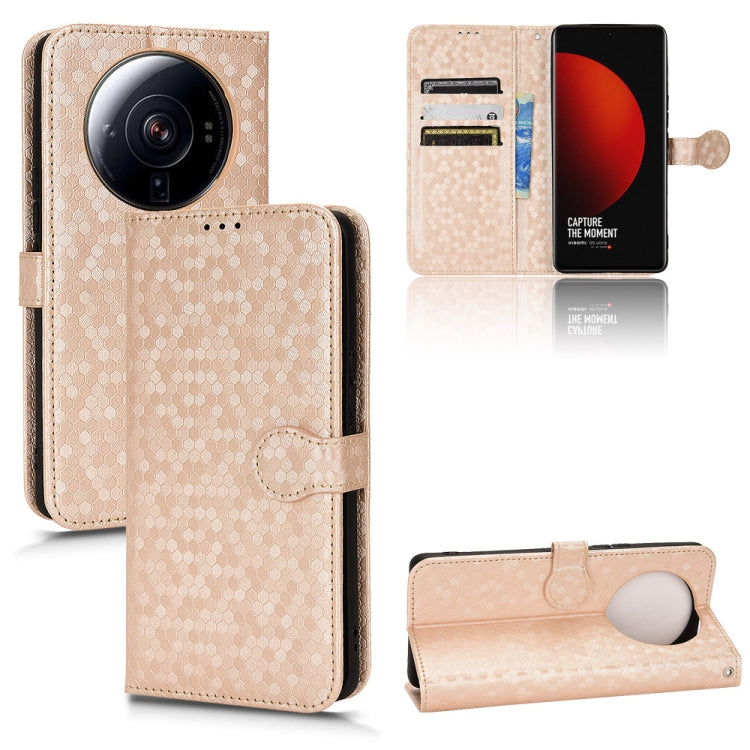 For Xiaomi 12 Ultra Honeycomb Dot Texture Leather Phone Case