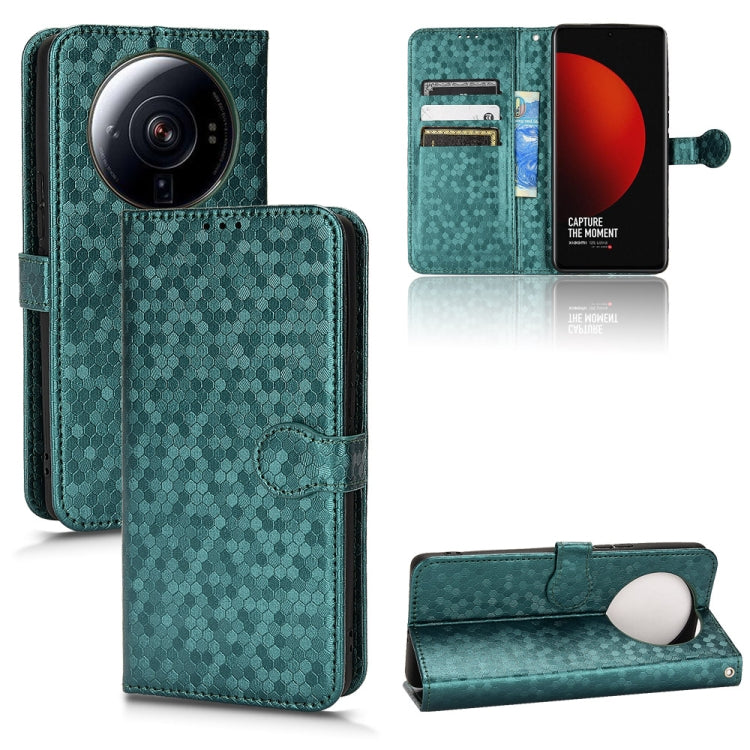 For Xiaomi 12 Ultra Honeycomb Dot Texture Leather Phone Case