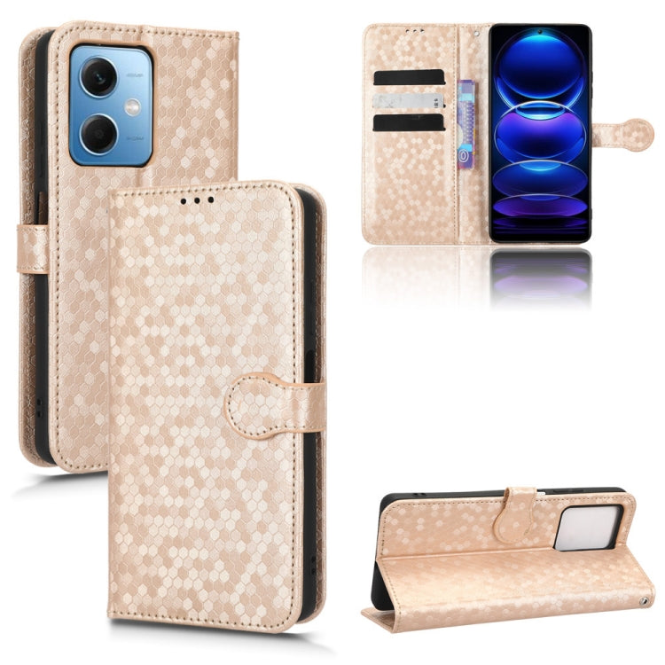 For Xiaomi Redmi Note 12 5G Honeycomb Dot Texture Leather Phone Case