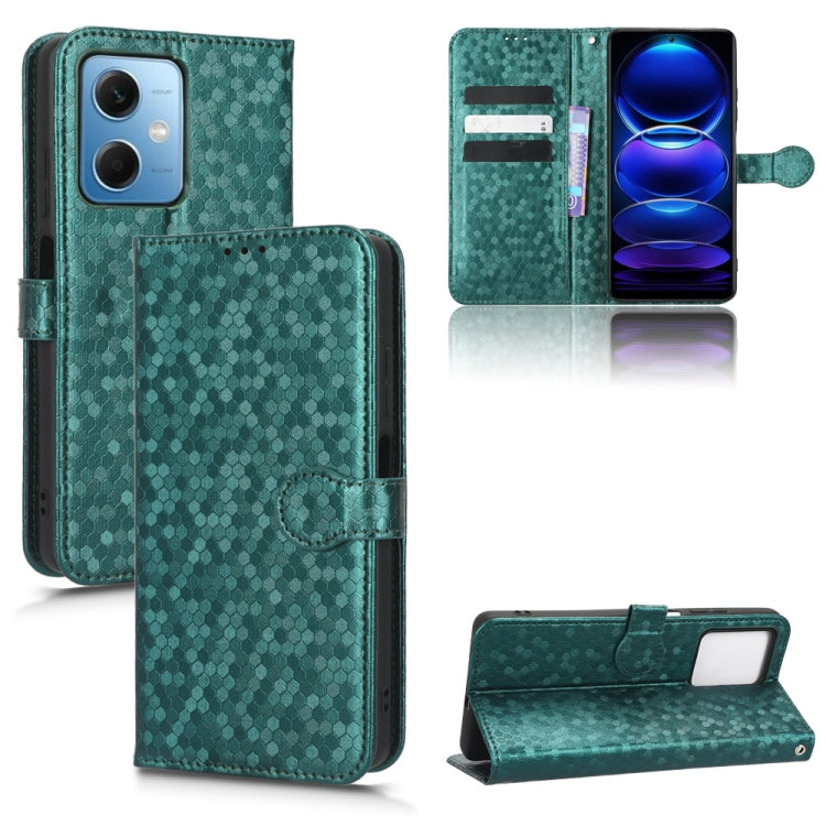 For Xiaomi Redmi Note 12 5G Honeycomb Dot Texture Leather Phone Case