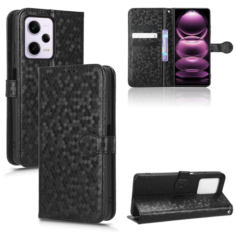 For Xiaomi Redmi Note 12 Pro 5G Honeycomb Dot Texture Leather Phone Case