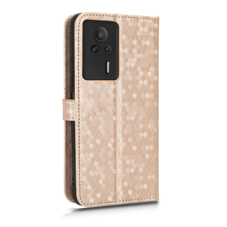 For Xiaomi Redmi K60E 5G Honeycomb Dot Texture Leather Phone Case