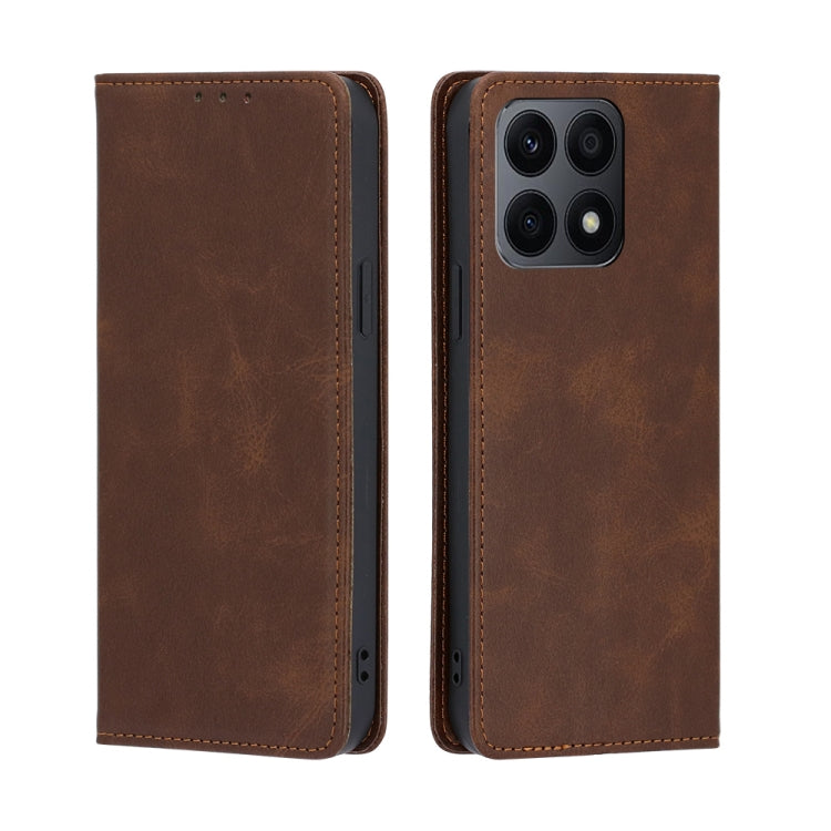 For Honor X8A Skin Feel Magnetic Horizontal Flip Leather Phone Case