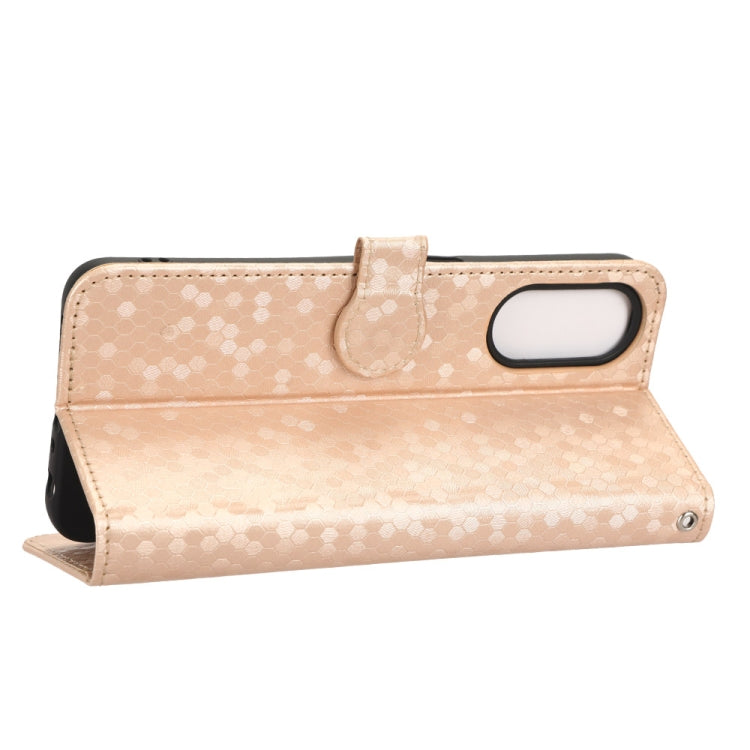 For OPPO A58 5G Honeycomb Dot Texture Leather Phone Case