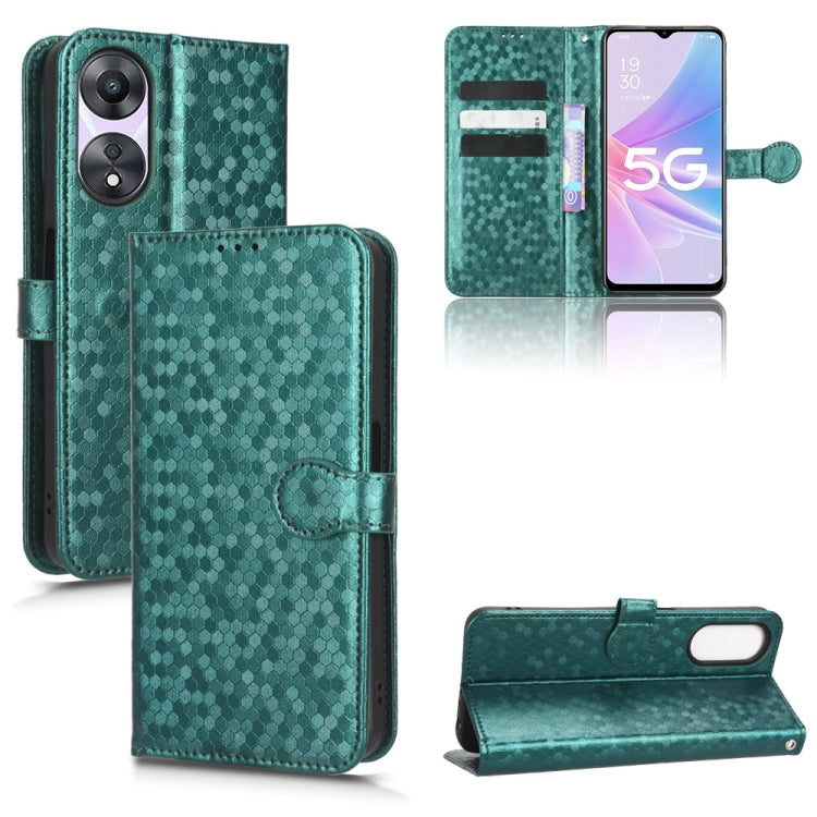 For OPPO A58 5G Honeycomb Dot Texture Leather Phone Case