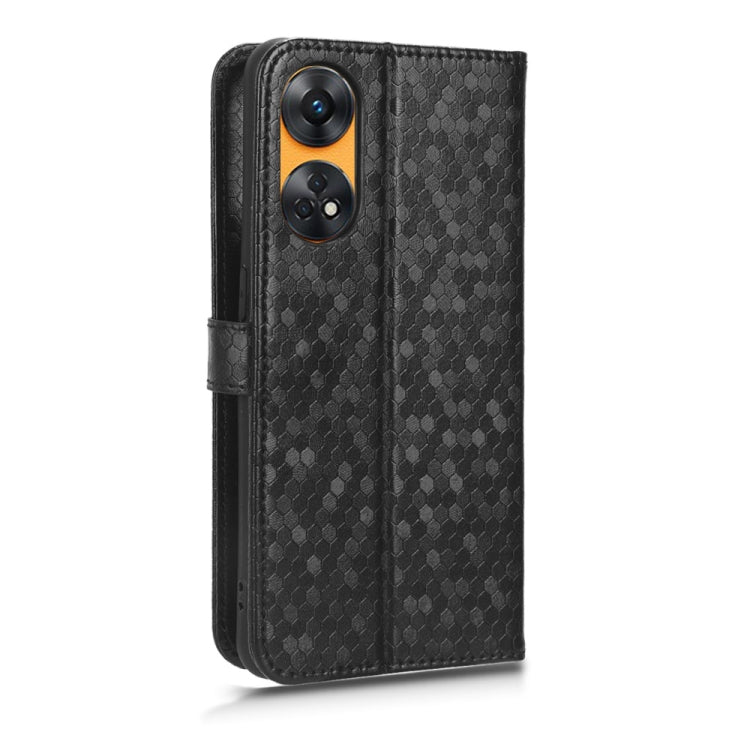 For OPPO Reno8 T 4G Honeycomb Dot Texture Leather Phone Case