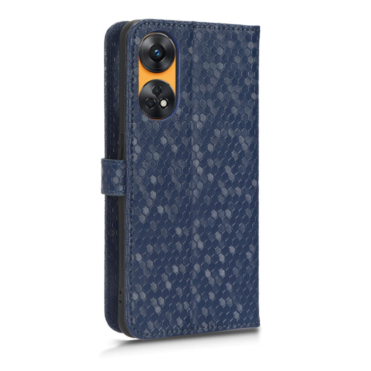 For OPPO Reno8 T 4G Honeycomb Dot Texture Leather Phone Case