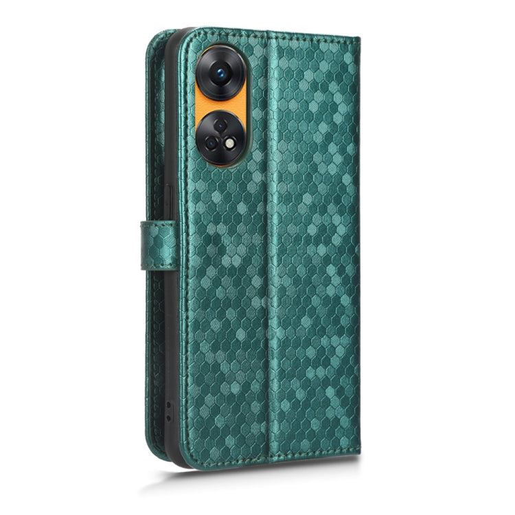 For OPPO Reno8 T 4G Honeycomb Dot Texture Leather Phone Case
