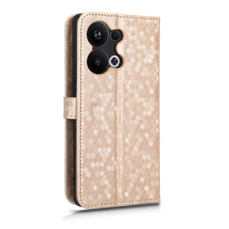 For OPPO Reno9 Pro+ Honeycomb Dot Texture Leather Phone Case