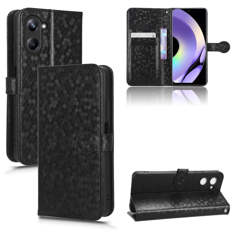 For Realme 10 4G Honeycomb Dot Texture Leather Phone Case