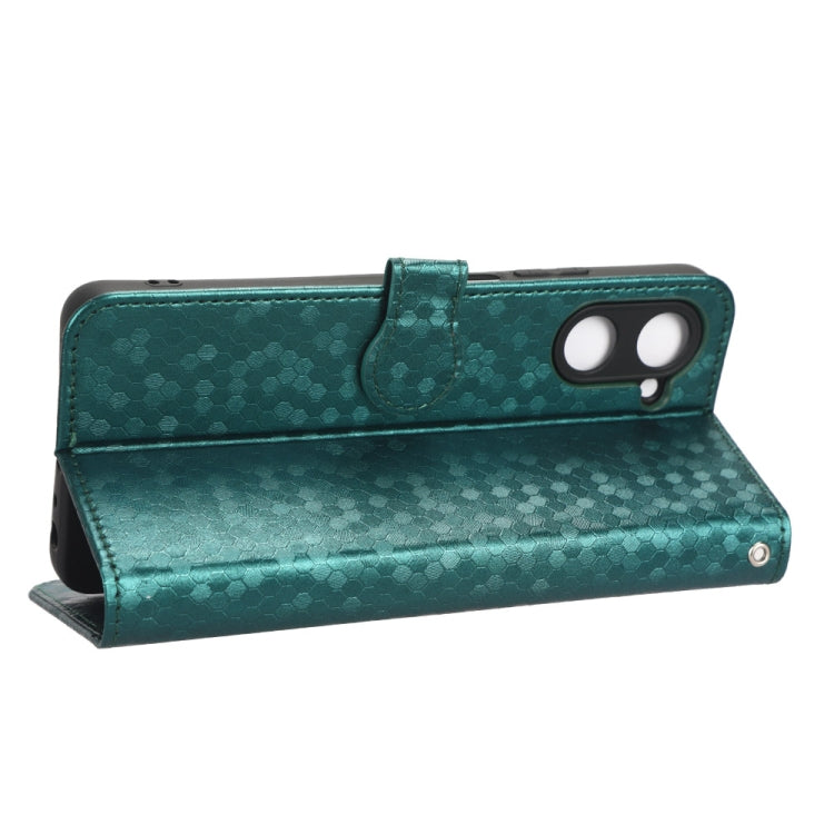 For Realme 10 Pro Honeycomb Dot Texture Leather Phone Case