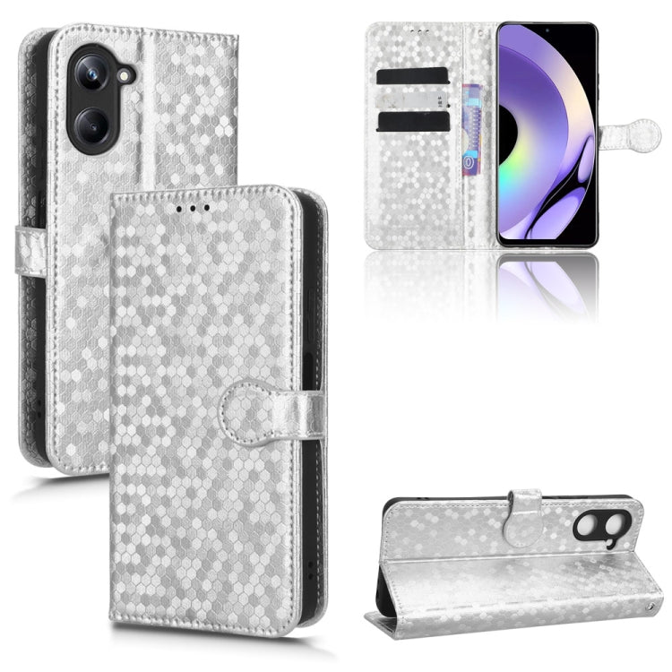 For Realme 10 Pro Honeycomb Dot Texture Leather Phone Case