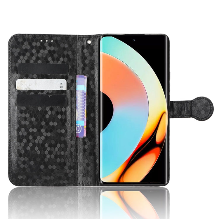 For Realme 10 Pro+ Honeycomb Dot Texture Leather Phone Case