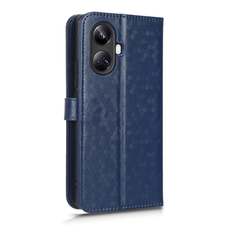 For Realme 10 Pro+ Honeycomb Dot Texture Leather Phone Case
