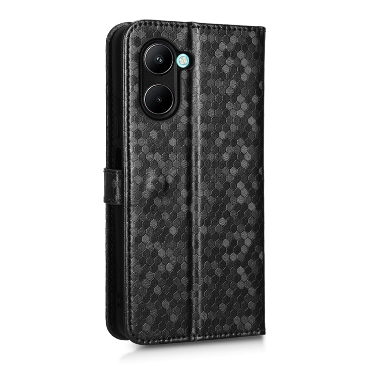 For Realme C22 4G Honeycomb Dot Texture Leather Phone Case