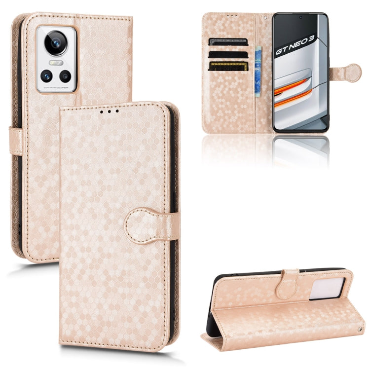For Realme GT Neo 3 Honeycomb Dot Texture Leather Phone Case