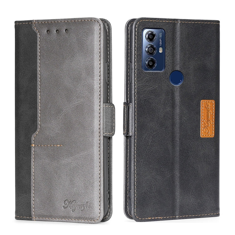 For Motorola Moto G Play 2023 Contrast Color Side Buckle Leather Phone Case