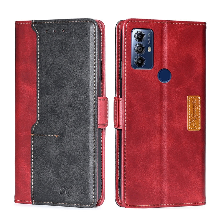 For Motorola Moto G Play 2023 Contrast Color Side Buckle Leather Phone Case