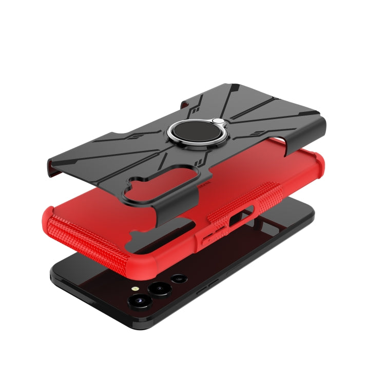 For Tecno Pova 4 Armor Bear Shockproof PC + TPU Phone Case with Ring