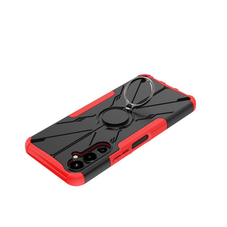 For Tecno Pova 4 Armor Bear Shockproof PC + TPU Phone Case with Ring