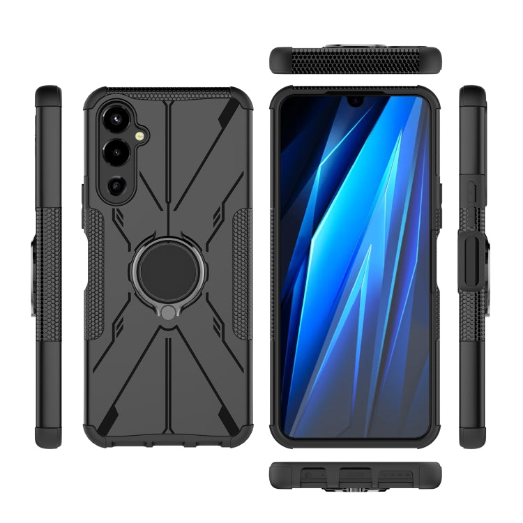 For Tecno Pova 4 Armor Bear Shockproof PC + TPU Phone Case with Ring
