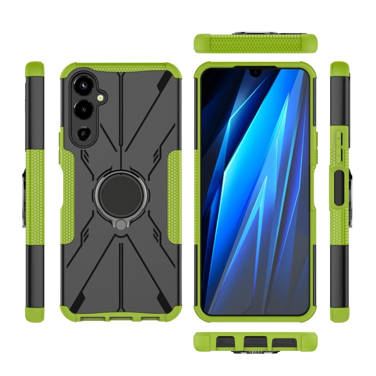 For Tecno Pova 4 Armor Bear Shockproof PC + TPU Phone Case with Ring