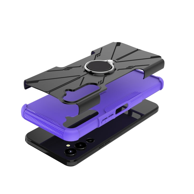 For Tecno Pova 4 Armor Bear Shockproof PC + TPU Phone Case with Ring