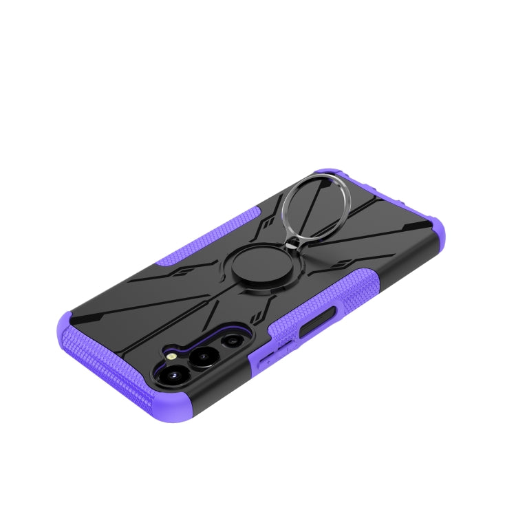 For Tecno Pova 4 Armor Bear Shockproof PC + TPU Phone Case with Ring