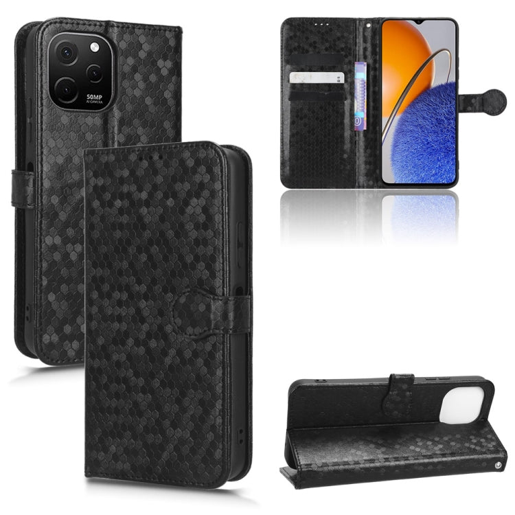 For Huawei nova Y61 Honeycomb Dot Texture Leather Phone Case