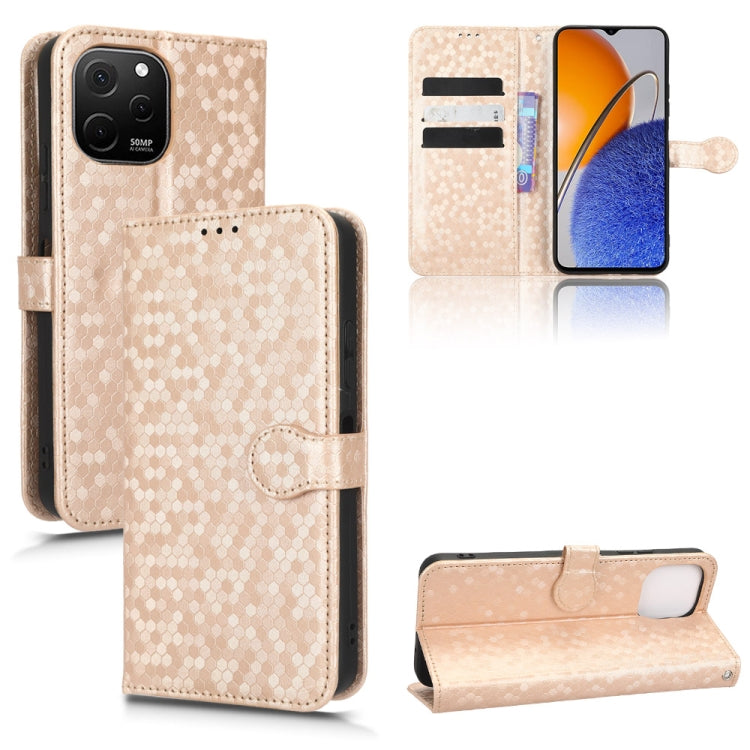For Huawei nova Y61 Honeycomb Dot Texture Leather Phone Case