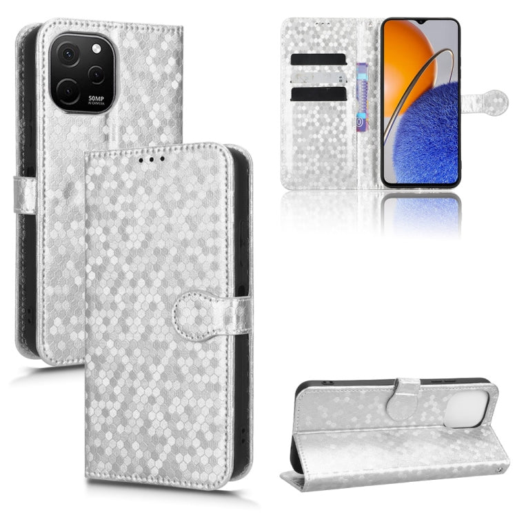 For Huawei nova Y61 Honeycomb Dot Texture Leather Phone Case
