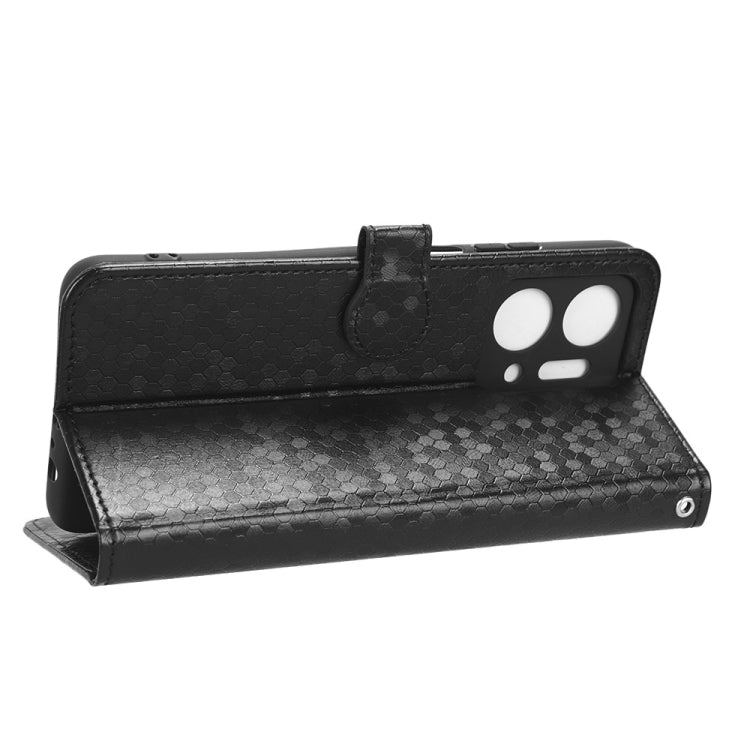 For Honor X7a Honeycomb Dot Texture Leather Phone Case