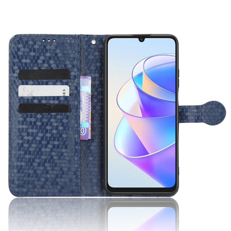 For Honor X7a Honeycomb Dot Texture Leather Phone Case