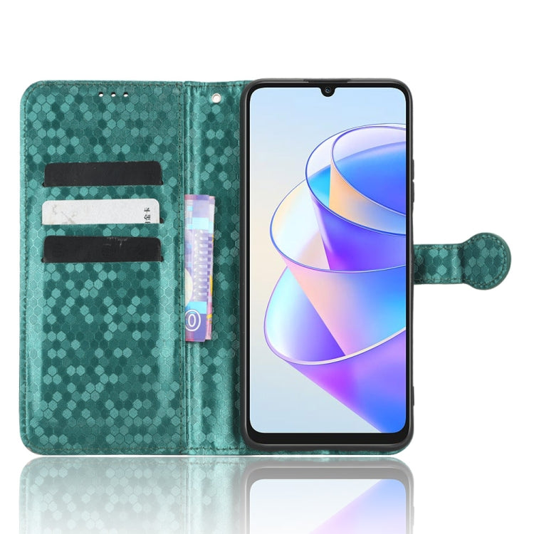 For Honor X7a Honeycomb Dot Texture Leather Phone Case