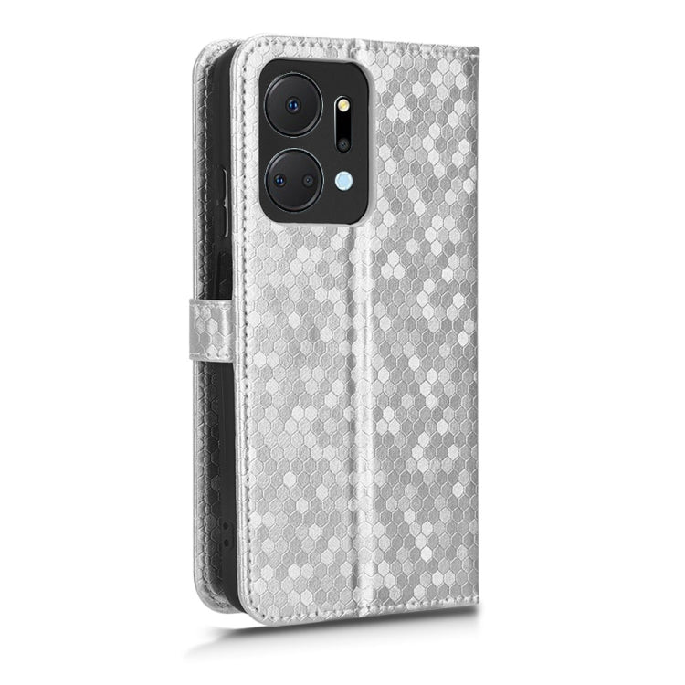 For Honor X7a Honeycomb Dot Texture Leather Phone Case