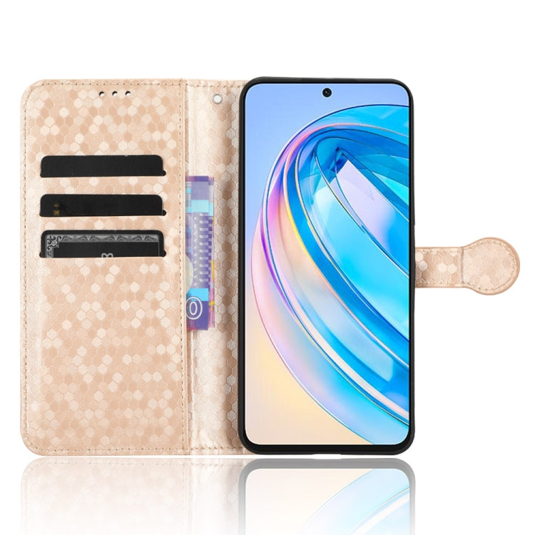 For Honor X8a Honeycomb Dot Texture Leather Phone Case