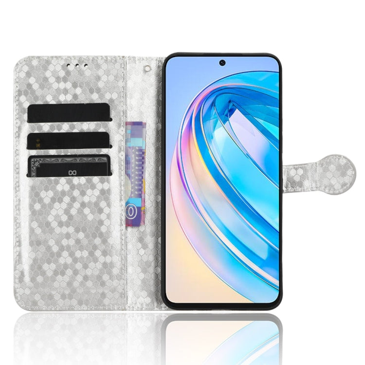 For Honor X8a Honeycomb Dot Texture Leather Phone Case